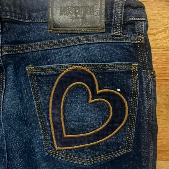 Moschino Dark Blue Denim Shorts with Heart Detail on pocket - Picture 3 of 8